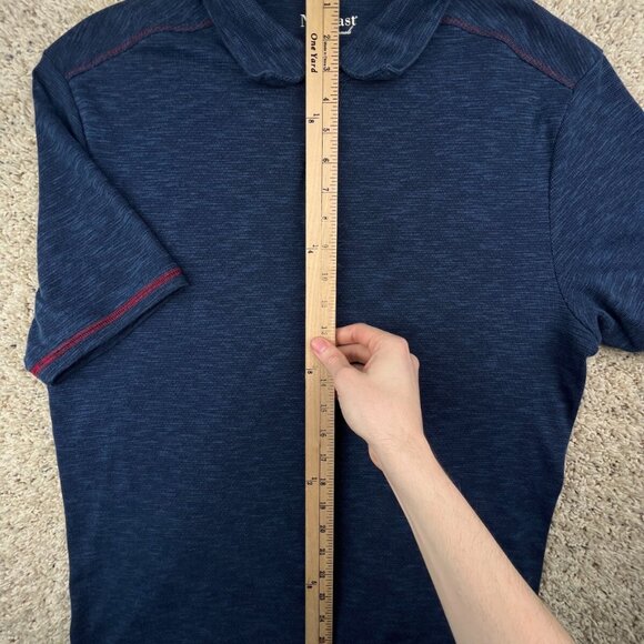 Nat Nast Mens Blue Polo Shirt Size Large Short Sleeve Polycotton Red Accent - Picture 2 of 12